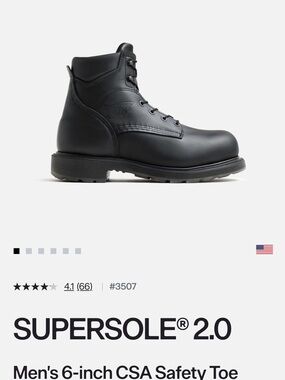 Men's 6-Inch CSA Safety Toe Black Leather Work Boot